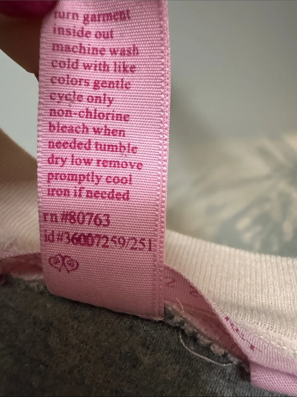 Victoria's Secret pure cotton Gray Nightshirt with Pink Trim V-Neck